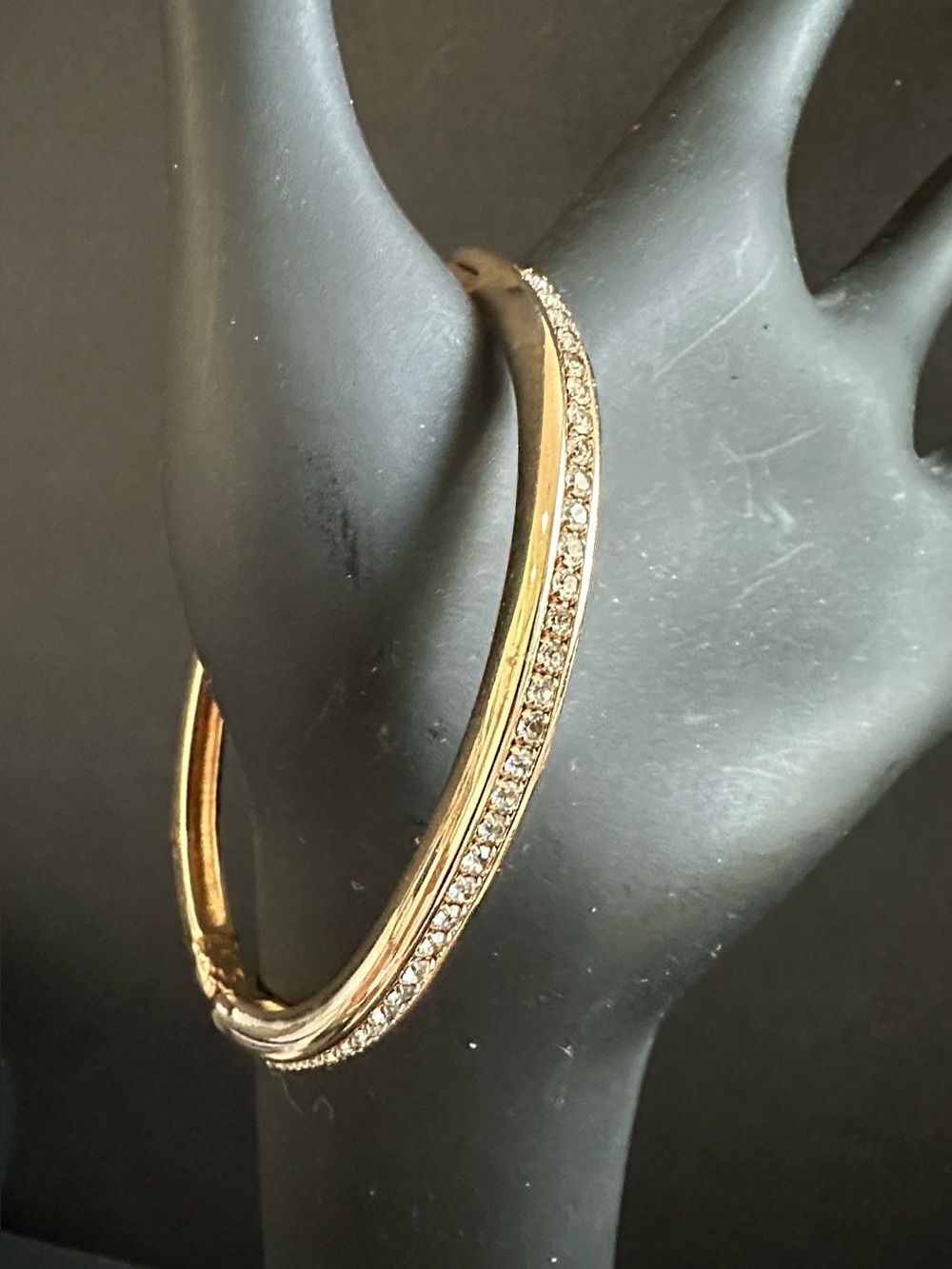 Vintage Avon Clamper Gold Tone Rhinestones 100 Year Anniversary